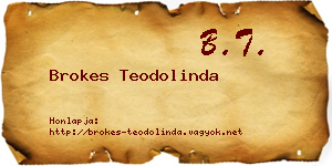 Brokes Teodolinda névjegykártya